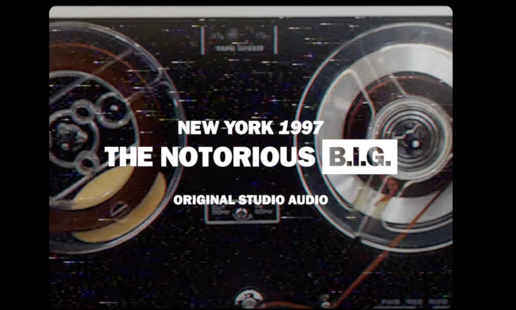 Screenshot of The Notorious BIG original sound audio video 1998 New York.